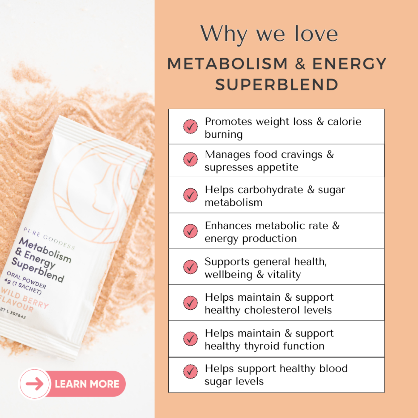 benefits of metabolism and energy superblend, healthy cholesterol levels, healthy thyroid support, reduces appetite and curbs food cravings